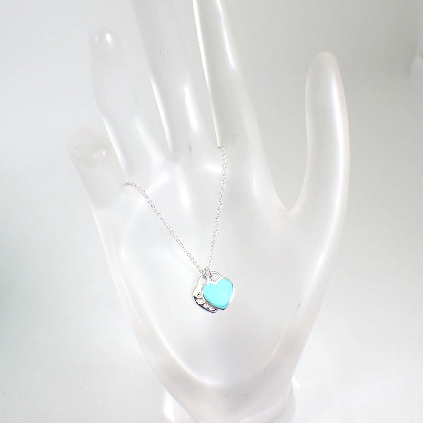 【中古】TIFFANY/ティファニー 925 ブルーエナメル リターントゥティファニー ダブルハートタグ ペンダント/j174-11