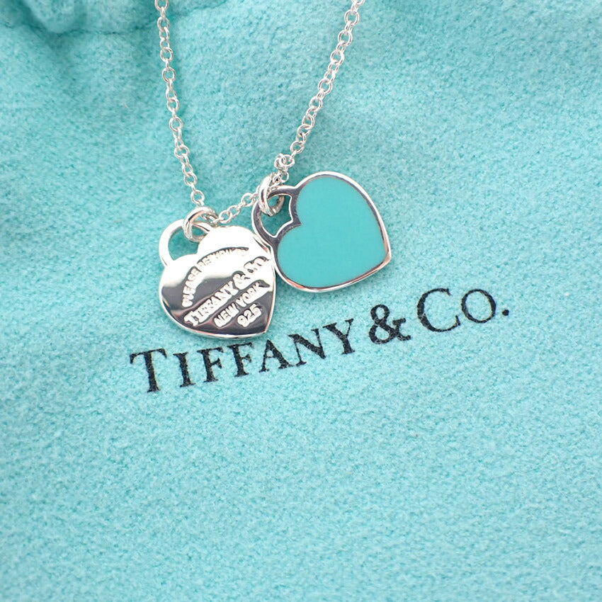 【中古】TIFFANY/ティファニー 925 ブルーエナメル リターントゥティファニー ダブルハートタグ ペンダント/j174-11
