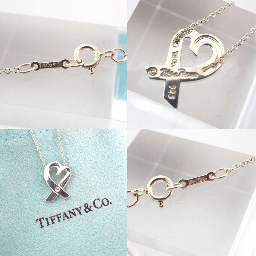【中古】TIFFANY/ティファニー 925 ラビングハート 1Pダイヤモンド ペンダント/ネックレス/j174-4