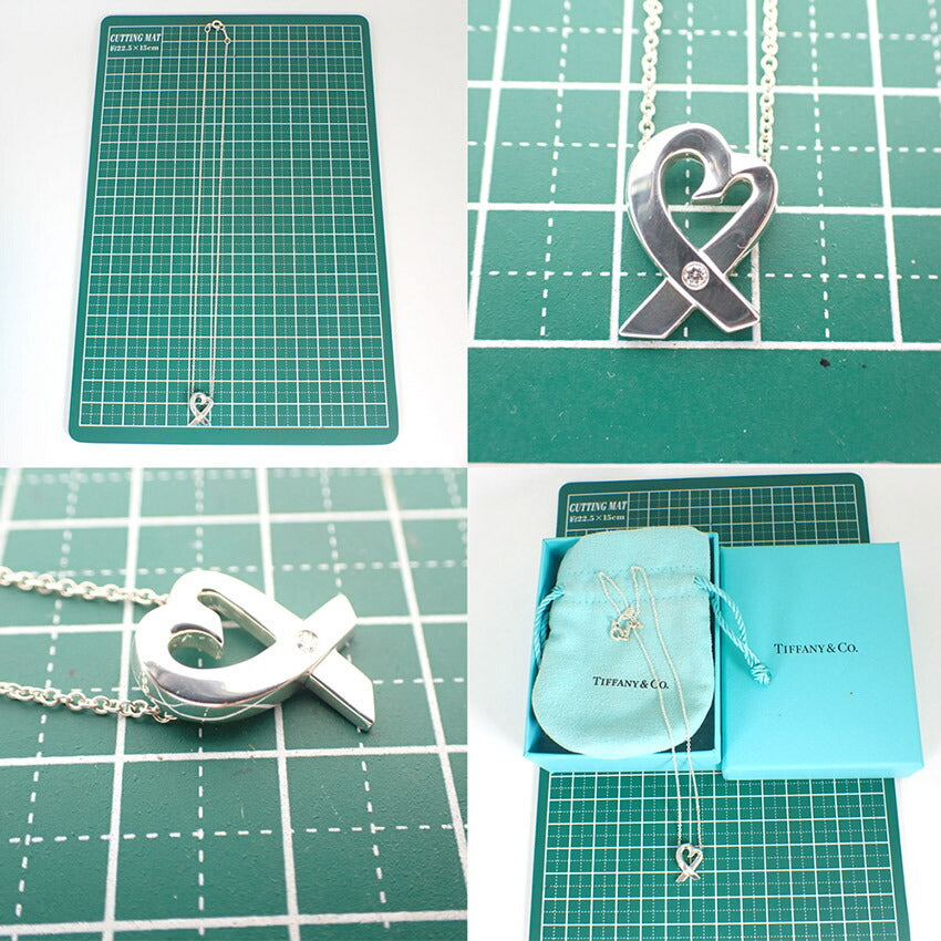 【中古】TIFFANY/ティファニー 925 ラビングハート 1Pダイヤモンド ペンダント/ネックレス/j174-4