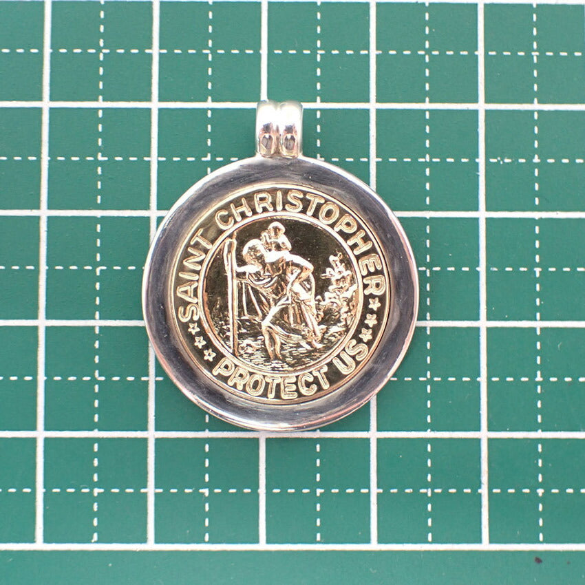 【中古】TIFFANY/ティファニー 925/750  セントクリストファー コイン ペンダントトップ/j174-6