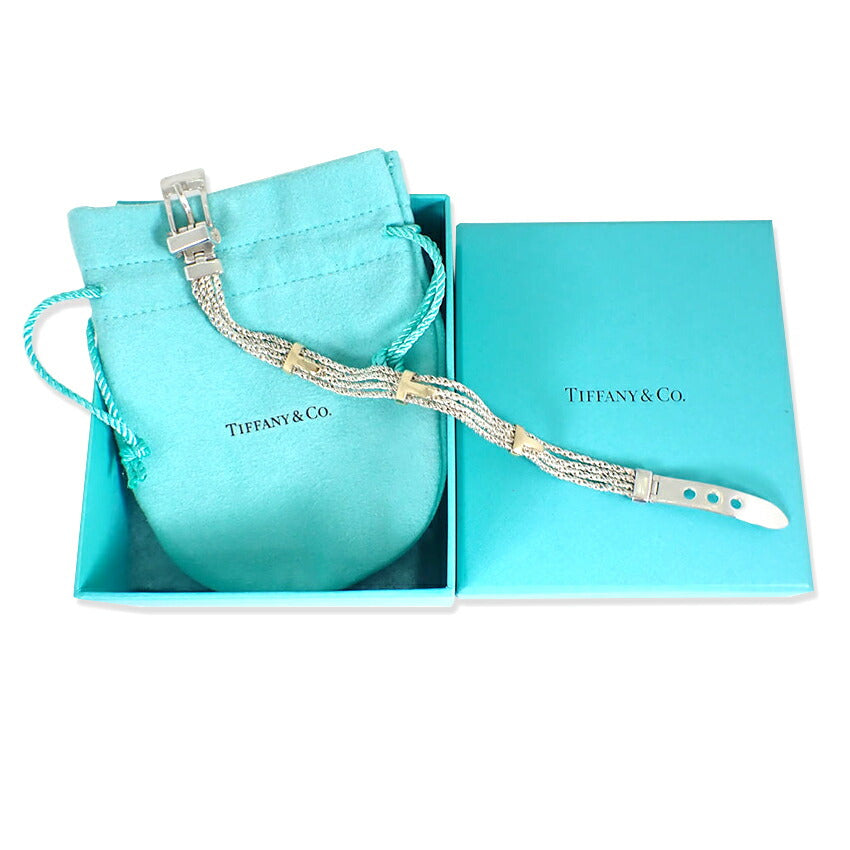 【中古】TIFFANY/ティファニー 925/750 ヴィンテージ ロープ サンチュール ブレスレット/j174-8
