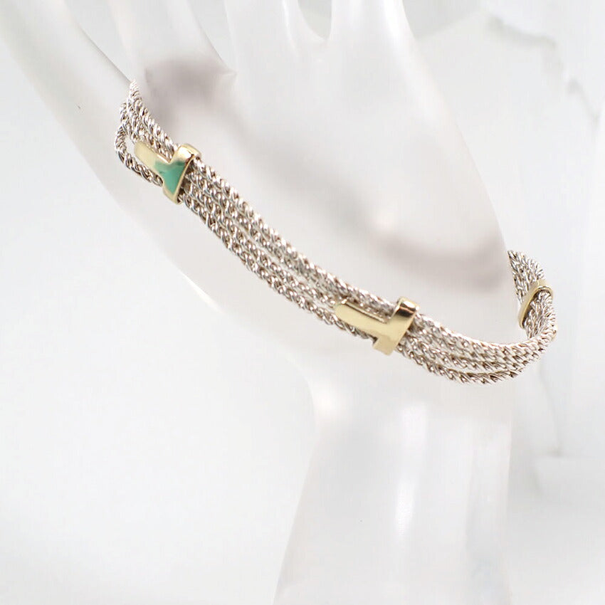 【中古】TIFFANY/ティファニー 925/750 ヴィンテージ ロープ サンチュール ブレスレット/j174-8
