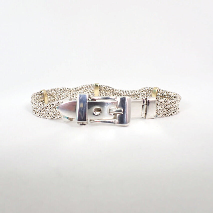 【中古】TIFFANY/ティファニー 925/750 ヴィンテージ ロープ サンチュール ブレスレット/j174-8