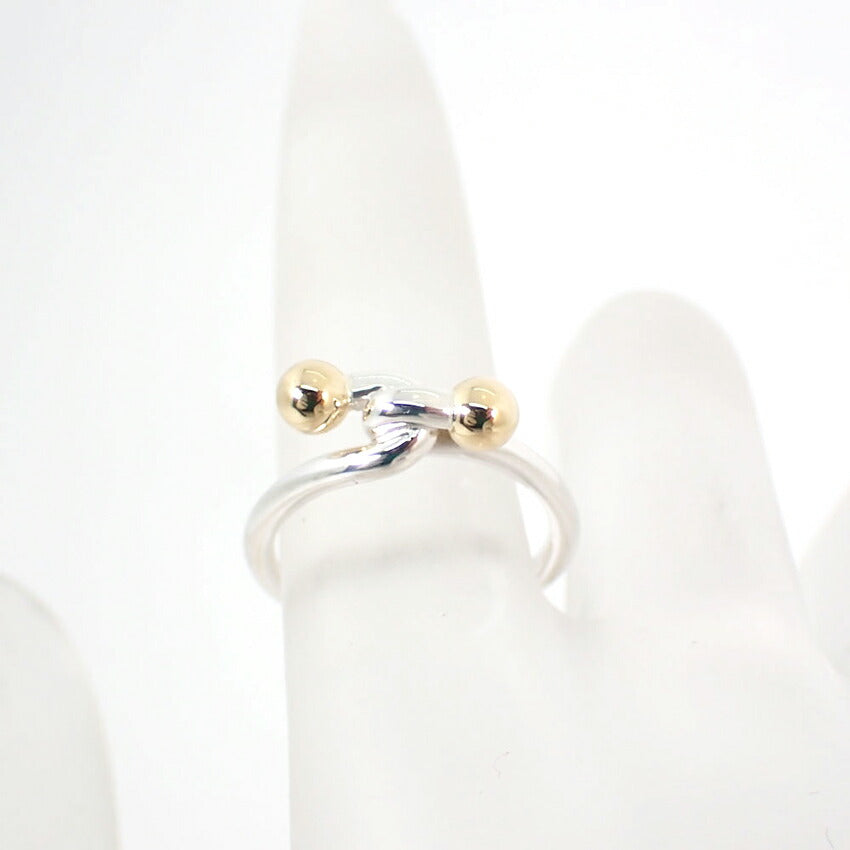 【中古】TIFFANY/ティファニー 925/750 ラブノット  リング/8号/j175-1