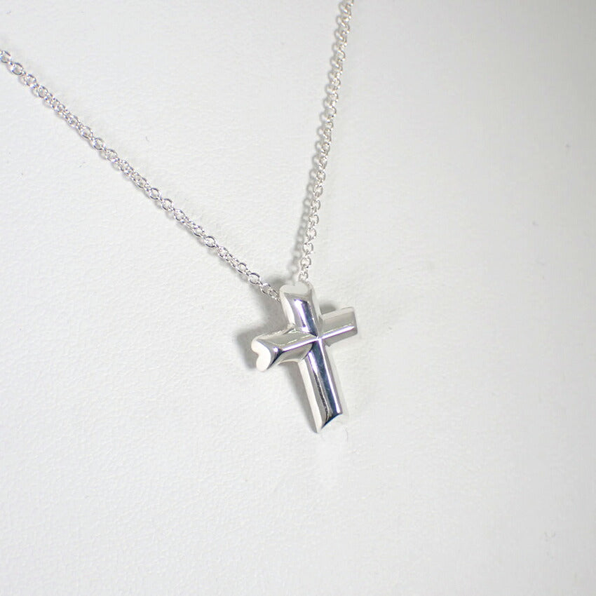 【中古】TIFFANY/ティファニー 925 テンダネスハート クロス ペンダント/ネックレス/j177-10