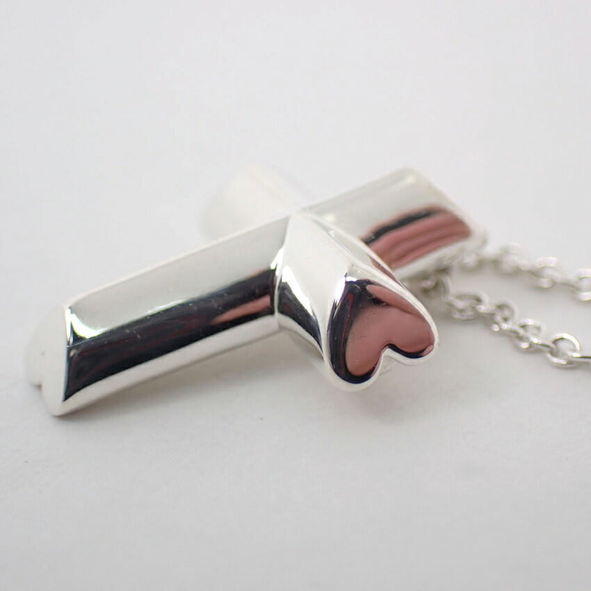 【中古】TIFFANY/ティファニー 925 テンダネスハート クロス ペンダント/ネックレス/j177-10