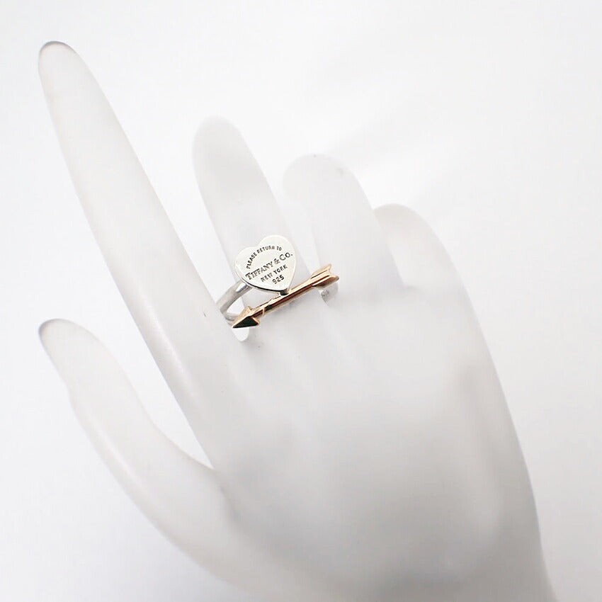 【中古】TIFFANY/ティファニー 925 ラブストラック Ag925/Au750PG/15号/j177-2