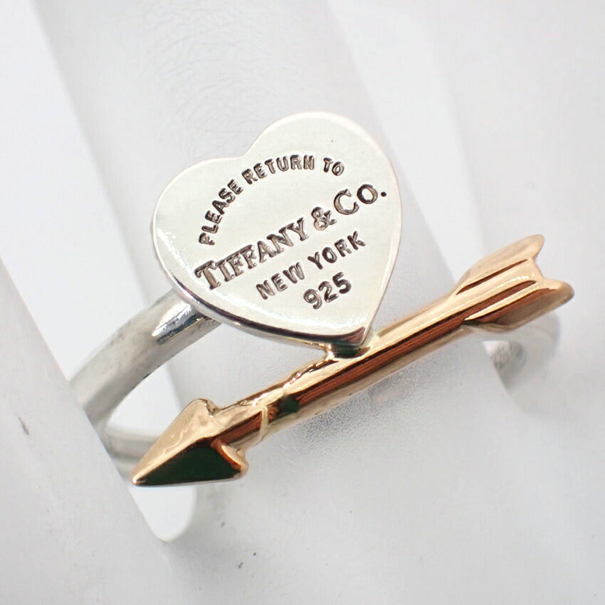 【中古】TIFFANY/ティファニー 925 ラブストラック Ag925/Au750PG/15号/j177-2