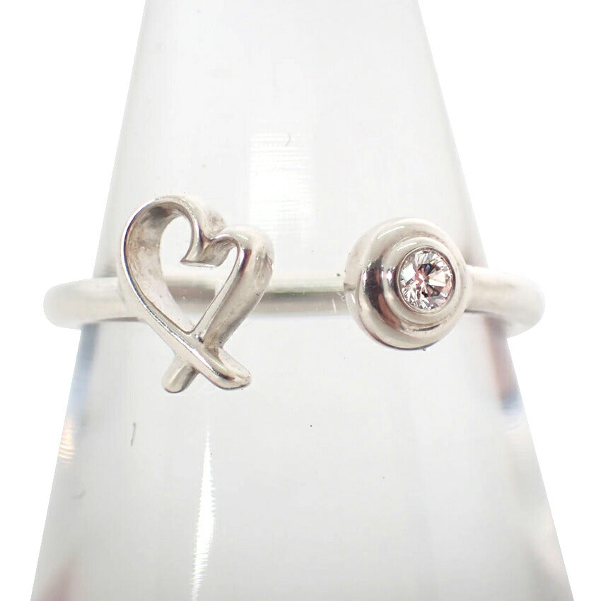 【中古】TIFFANY/ティファニー 925 ダイヤ/1pc ラビングハート ワイヤー リング /10号/j183-1