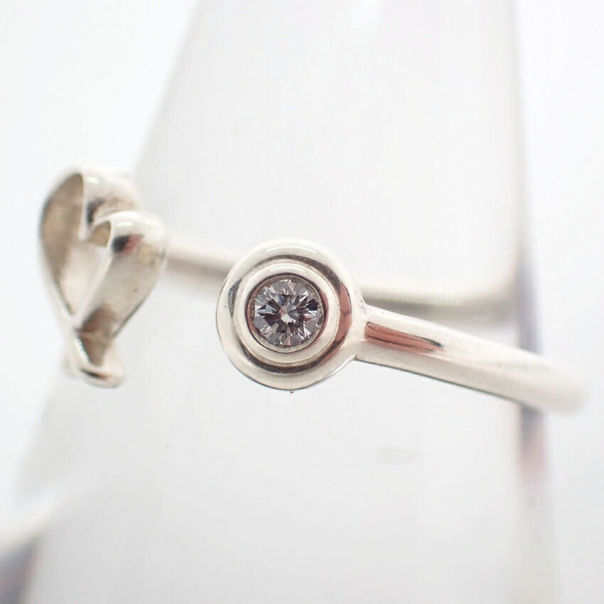 【中古】TIFFANY/ティファニー 925 ダイヤ/1pc ラビングハート ワイヤー リング /10号/j183-1