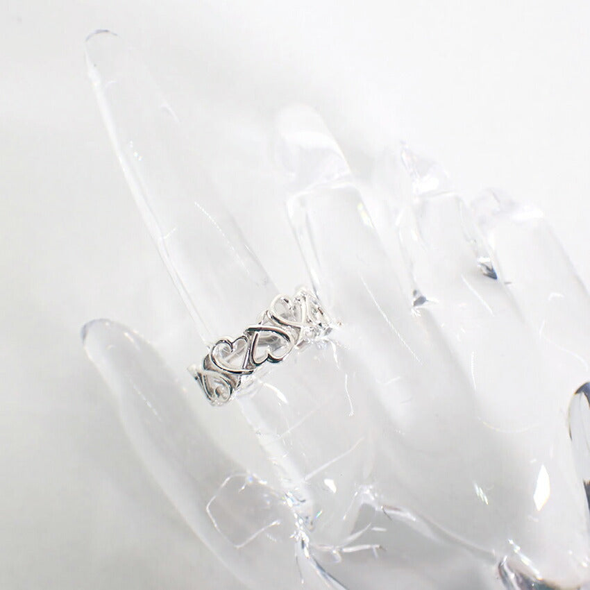 【中古】TIFFANY/ティファニー 925 フルエタニティラビングハート リング /14号/j183-4