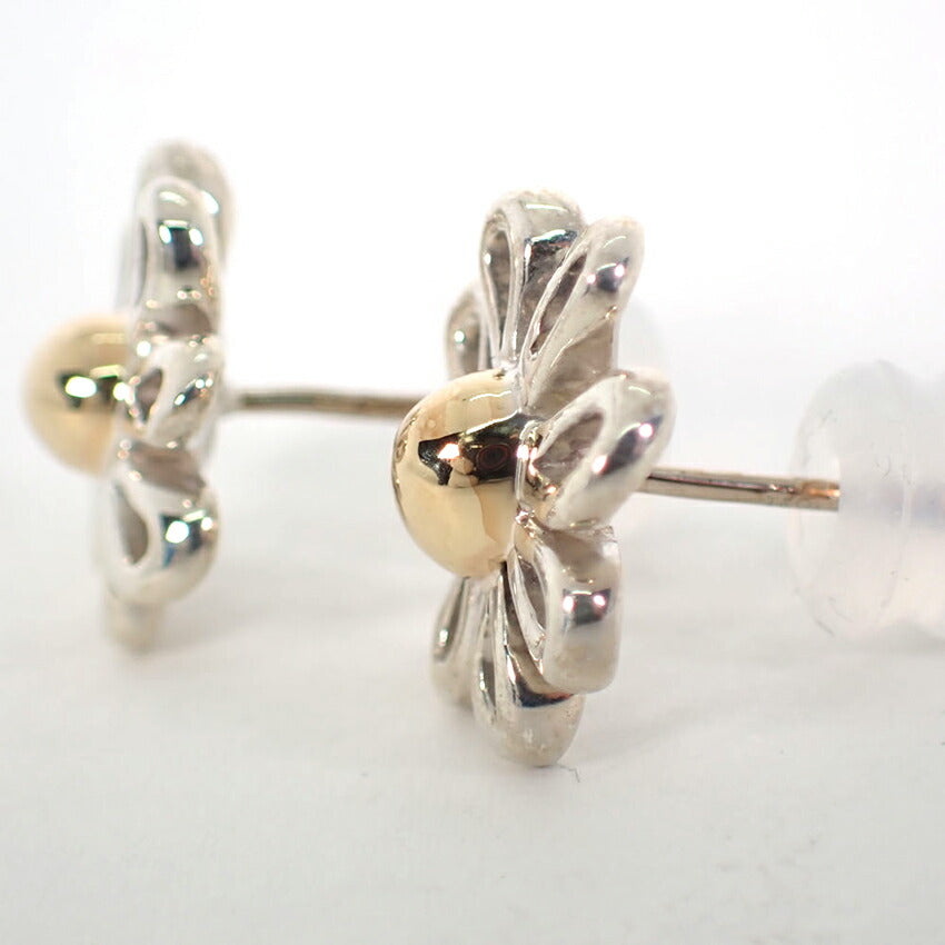 【中古】TIFFANY/ティファニー 925/750 パロマピカソ デイジー ピアス キャッチ社外/j185-3