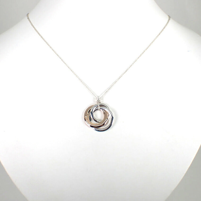 【中古】TIFFANY/ティファニー 925/メタル 1837 インターロッキング サークル ネックレス/j188-2
