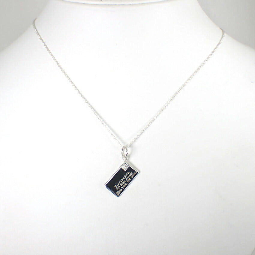 【中古】TIFFANY/ティファニー 925 ニューヨーク ダイヤ1pc レター プレート ペンダント/ネックレス/j188-4