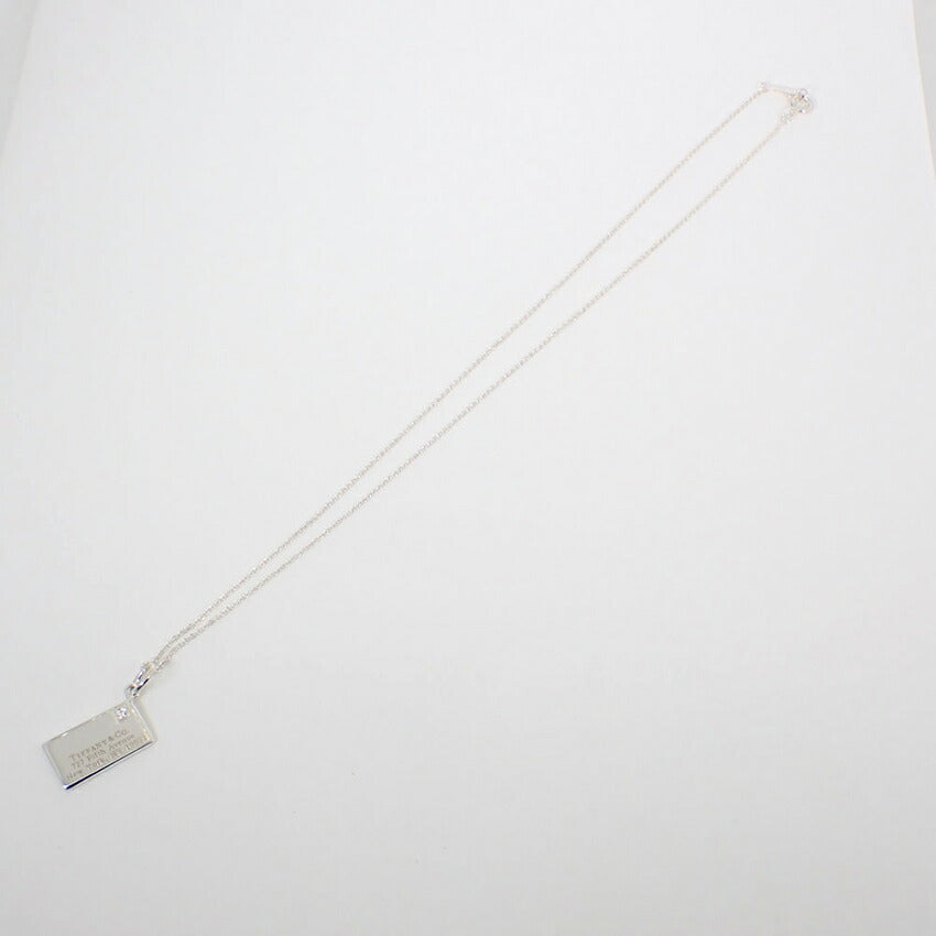 【中古】TIFFANY/ティファニー 925 ニューヨーク ダイヤ1pc レター プレート ペンダント/ネックレス/j188-4