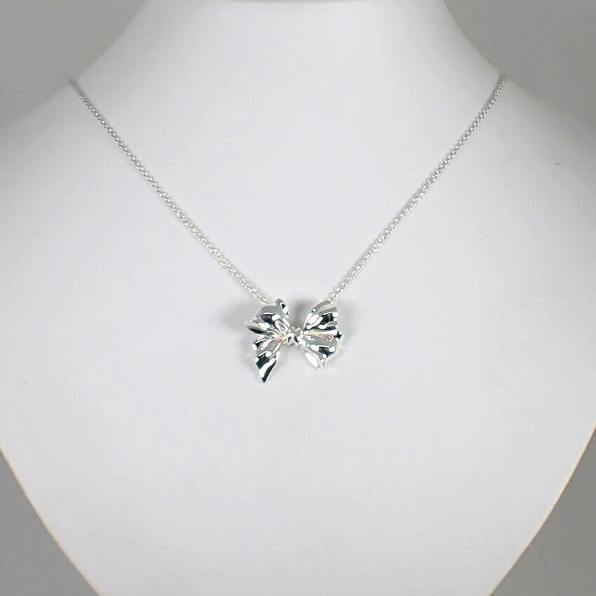 【中古】TIFFANY/ティファニー 925 リボンモチーフ ネックレス/ペンダント/j189-8