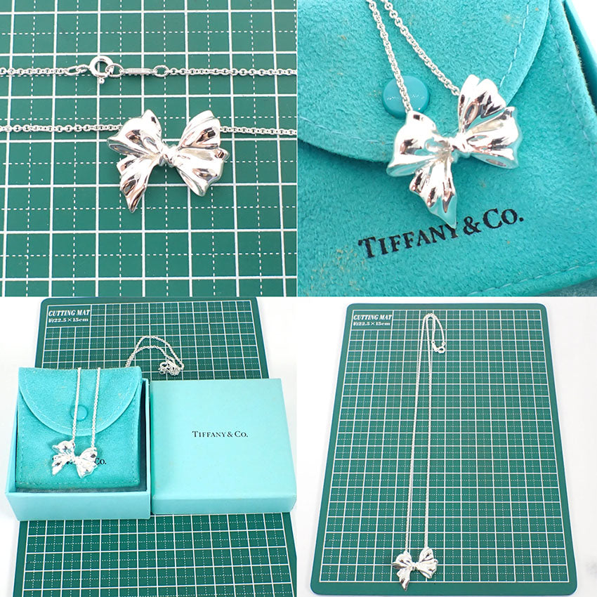 【中古】TIFFANY/ティファニー 925 リボンモチーフ ネックレス/ペンダント/j189-8