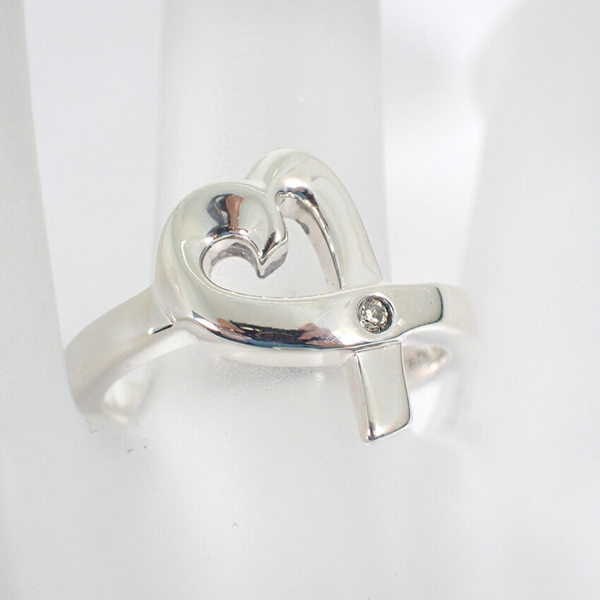【中古】TIFFANY/ティファニー 925 ダイヤ/1pc ラビングハート リング /12.5号/j190-4