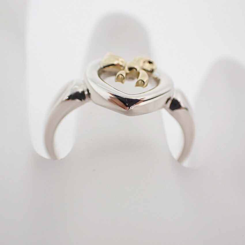 【中古】TIFFANY/ティファニー 925/750 ハートリボン コンビ リング /11.5号/j192-5