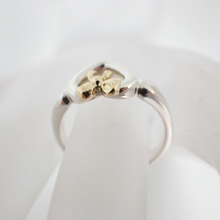【中古】TIFFANY/ティファニー 925/750 ハートリボン コンビ リング /11.5号/j192-5