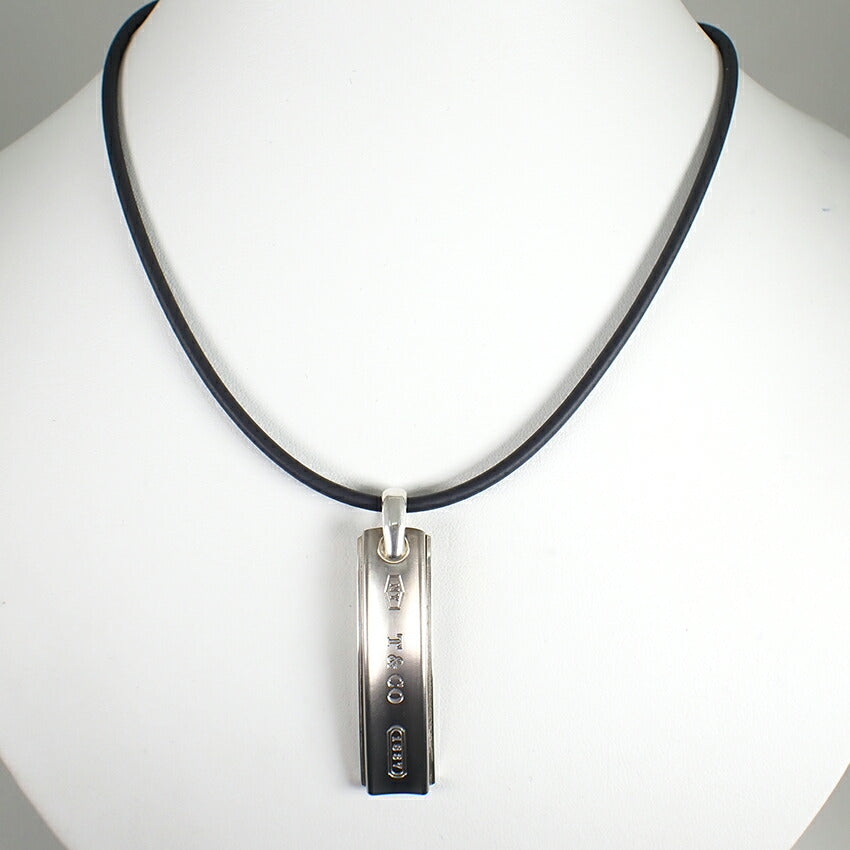【中古】TIFFANY/ティファニー 925/チタン 1837 バー ペンダント/ネックレス/j193-8