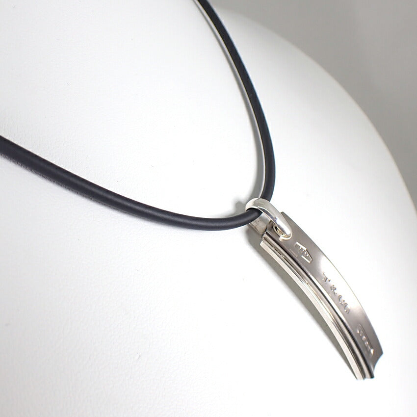 【中古】TIFFANY/ティファニー 925/チタン 1837 バー ペンダント/ネックレス/j193-8