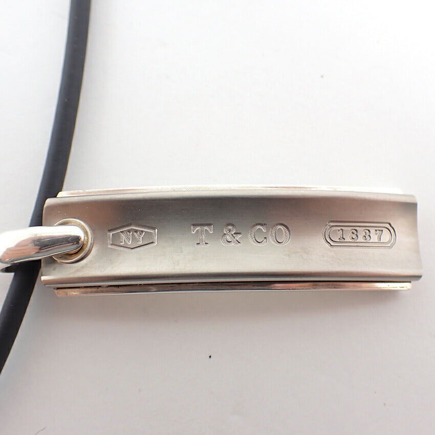【中古】TIFFANY/ティファニー 925/チタン 1837 バー ペンダント/ネックレス/j193-8