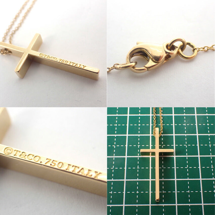 【中古】TIFFANY/ティファニー 750 メトロクロス ペンダント/ネックレス/j196-11