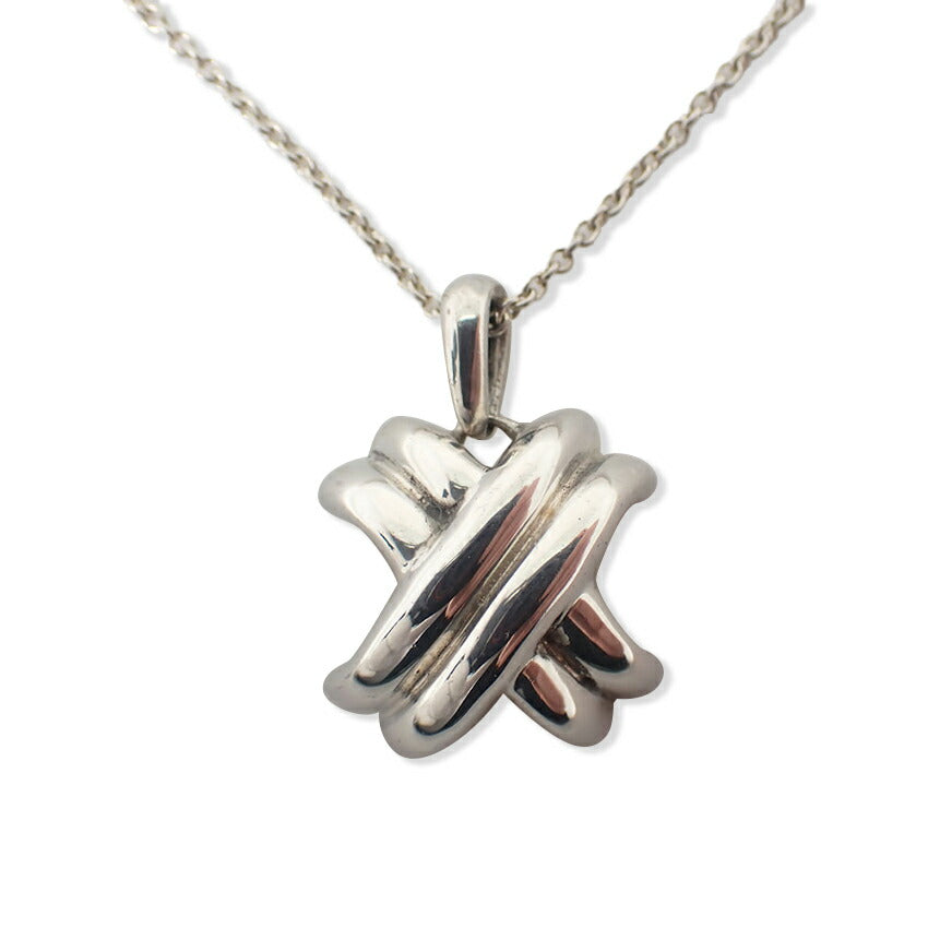 【中古】TIFFANY/ティファニー 925 シグネチャー クロス ペンダント/ネックレス/j196-3