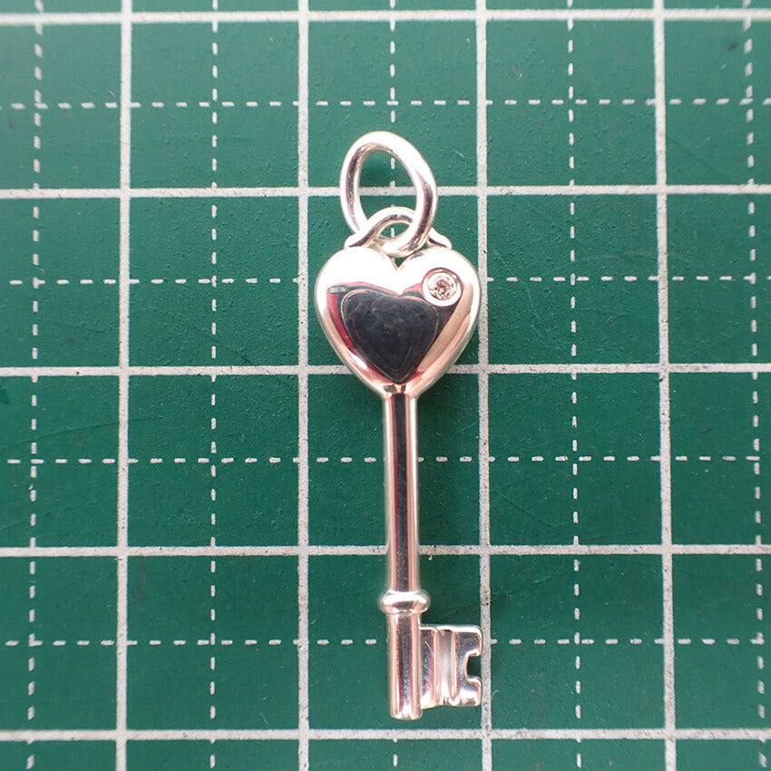 【中古】TIFFANY/ティファニー 925 ハートキー ダイヤモンド ペンダントトップ/j197-1