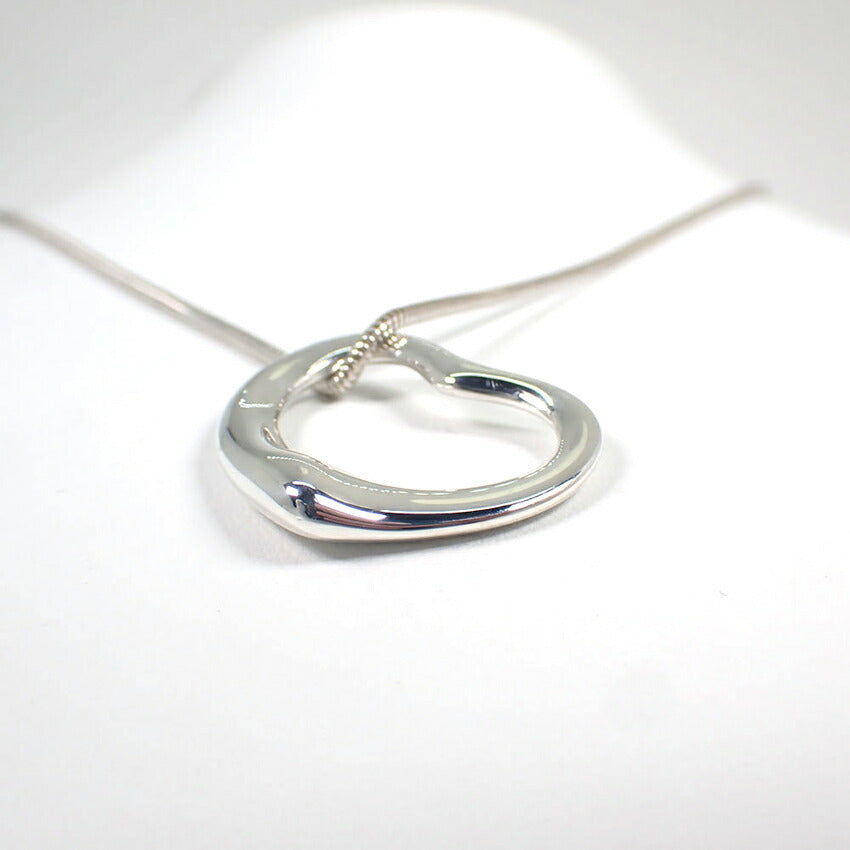 【中古】TIFFANY/ティファニー 925 オープンハート スネークチェーン ペンダント/ネックレス/j199-9