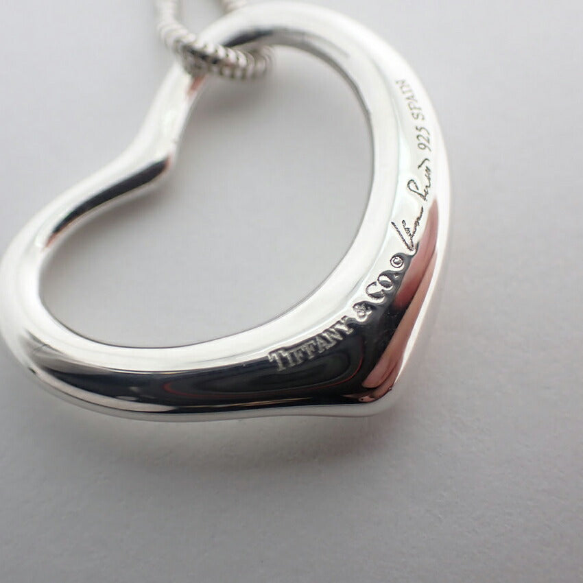 【中古】TIFFANY/ティファニー 925 オープンハート スネークチェーン ペンダント/ネックレス/j199-9