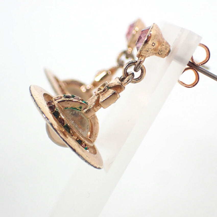 【中古】Vivienne Westwood/ヴィヴィアンウエストウッド オーブ カラーストーン ピアス/j201-10