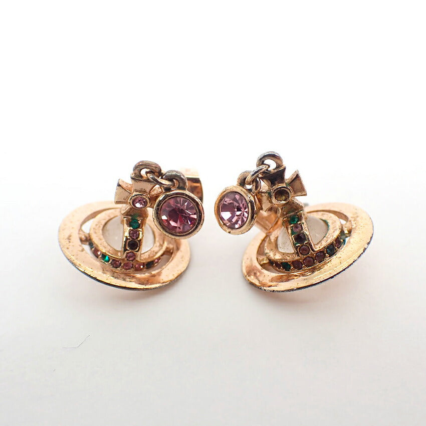 【中古】Vivienne Westwood/ヴィヴィアンウエストウッド オーブ カラーストーン ピアス/j201-10