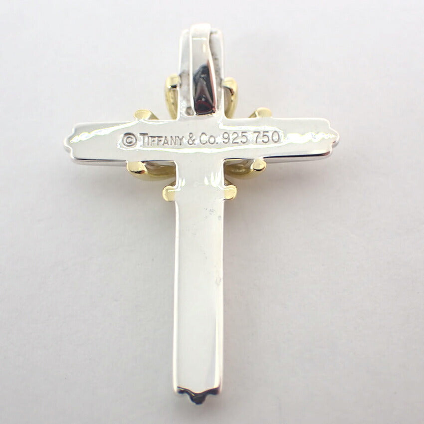 【中古】TIFFANY/ティファニー 925/750 シグネチャー クロス ペンダントトップ/j204-2