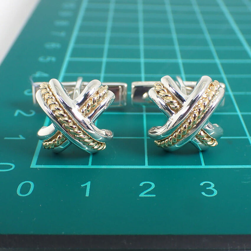 【中古】TIFFANY/ティファニー 925/750 シグネチャー カフス/j204-3