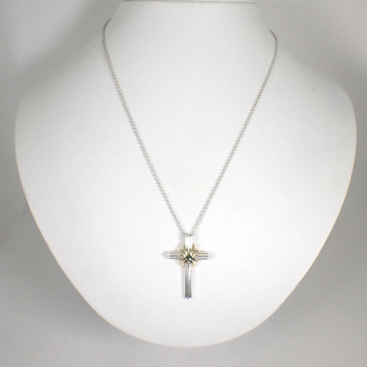 【中古】TIFFANY/ティファニー 925/750 シグネチャー クロス ペンダント/ネックレス/j204-4