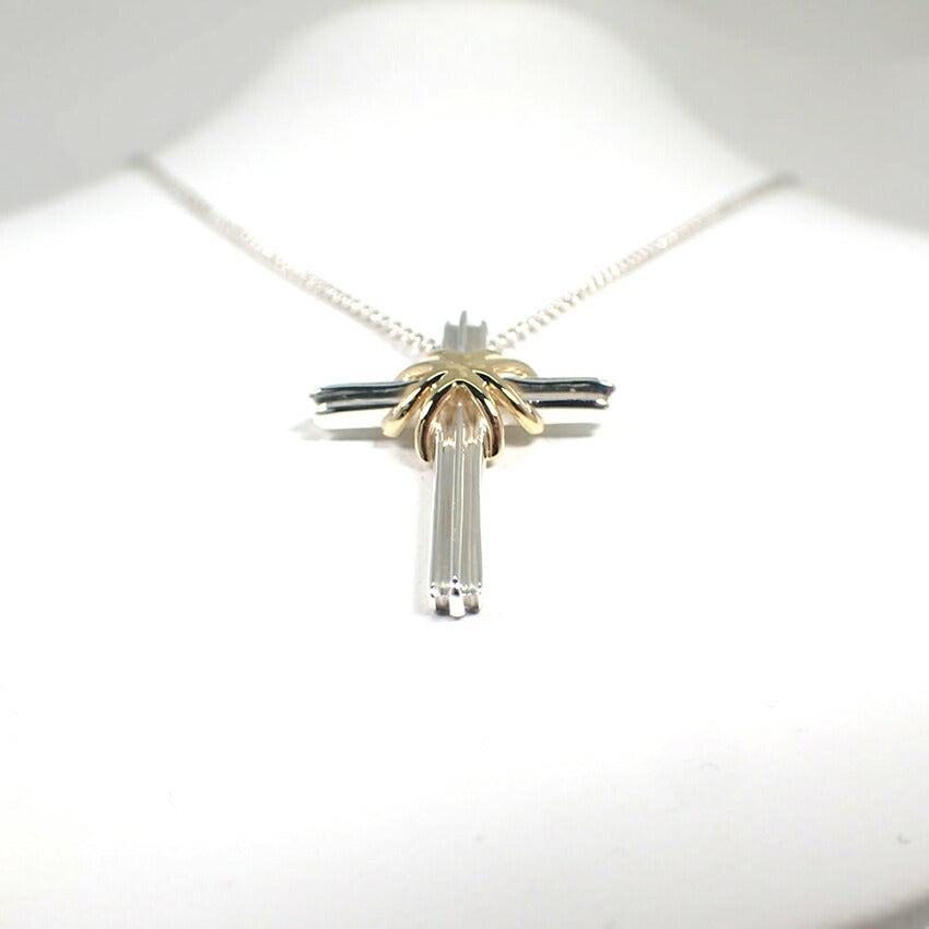 【中古】TIFFANY/ティファニー 925/750 シグネチャー クロス ペンダント/ネックレス/j204-4
