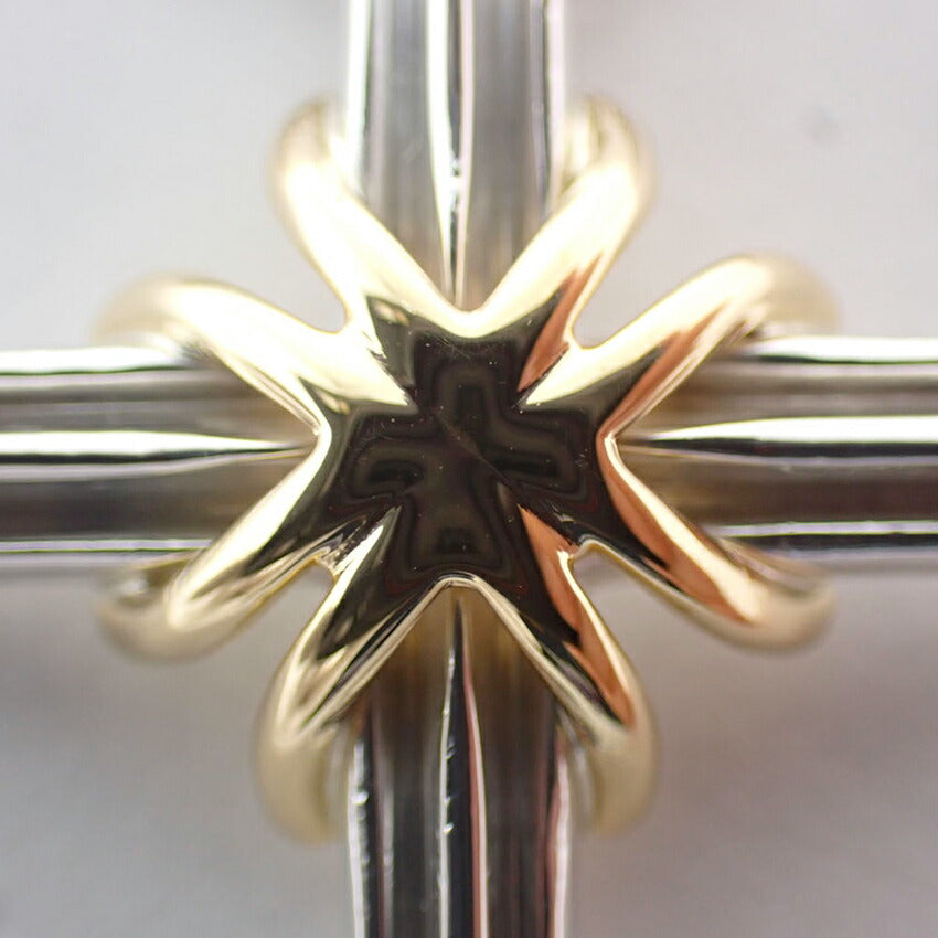 【中古】TIFFANY/ティファニー 925/750 シグネチャー クロス ペンダント/ネックレス/j204-4