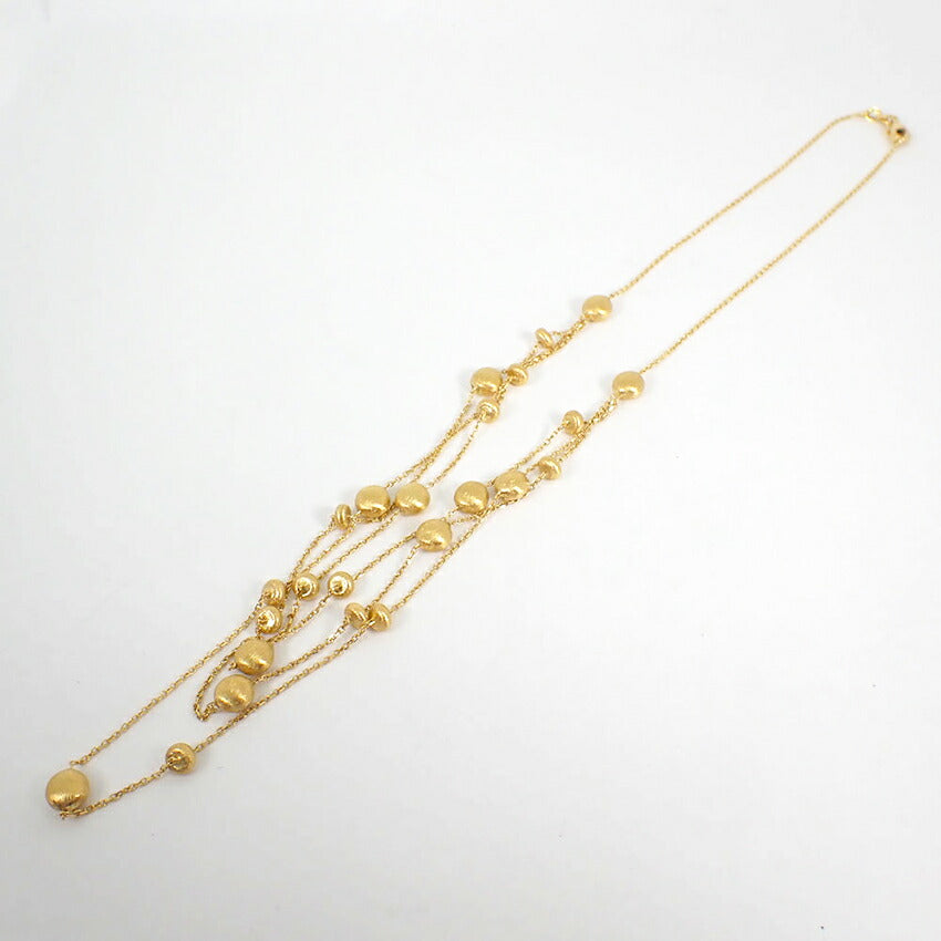 【中古】750 ITALY デザイン 3連ネックレス/j204-6
