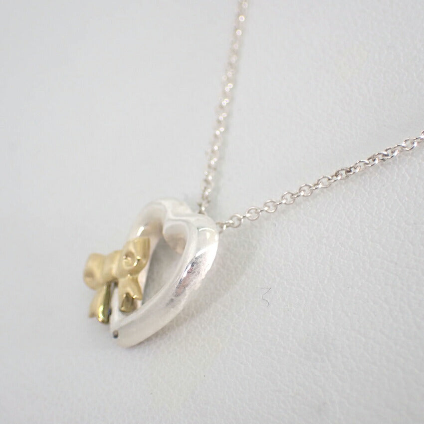 【中古】TIFFANY/ティファニー 925 ハートリボン  ペンダント/ネックレス/j206-5
