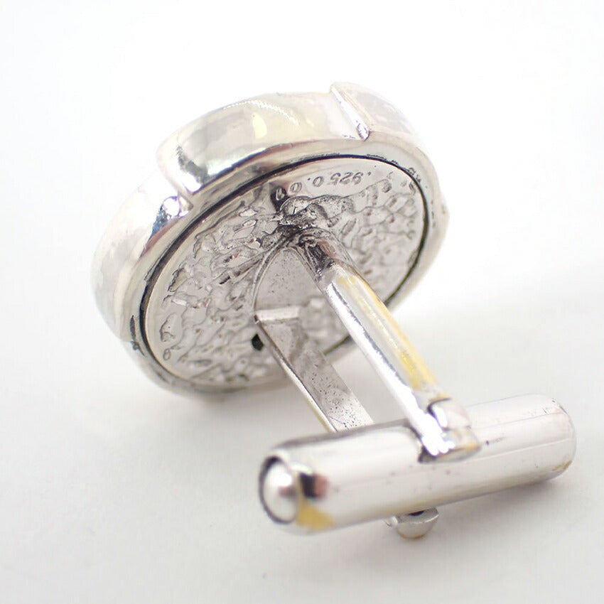 【中古】シルバー925カフス　ラピスラズリ/ダイヤモンド/0.01ct/j206-9