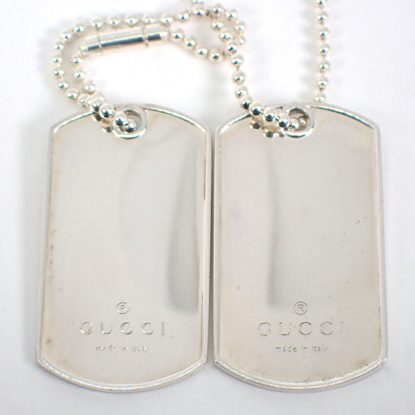 【中古】GUCCI/グッチ 925 ドッグタグ プレート２枚 ネックレス/j207-2