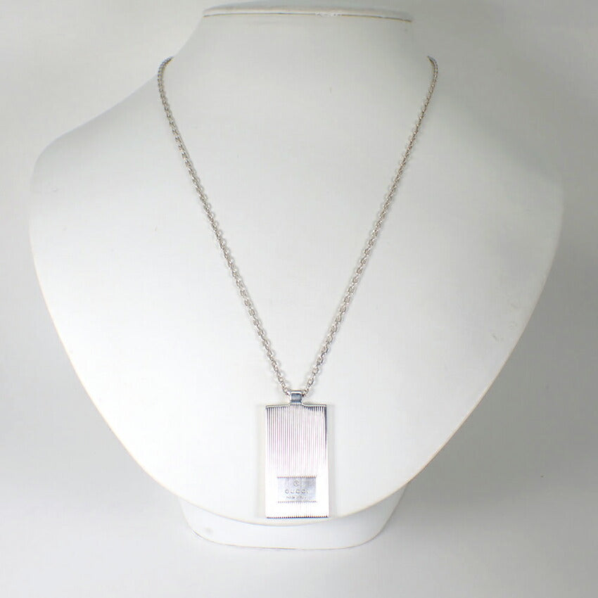 【中古】GUCCI/グッチ 925 ロゴ プレート ネックレス/j207-5