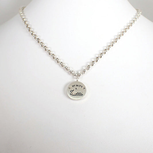 【中古】GUCCI/グッチ 925 ロゴ サークル ペンダント/ネックレス/j208-5