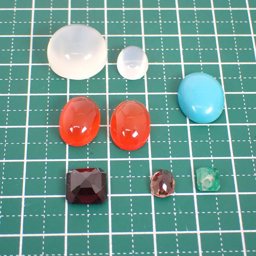 天然エメラルド、トルマリン、トルコ石、ガーネット、ムーンストーンなど ルース/j208-9