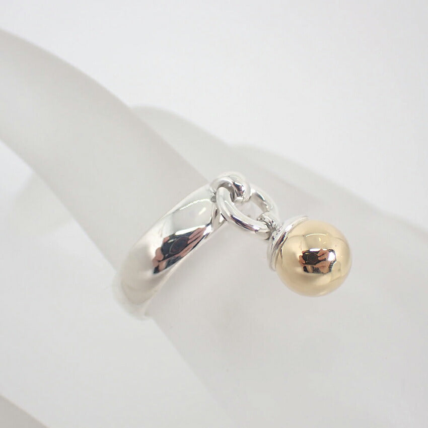 【中古】TIFFANY/ティファニー 925/750 ボールダングル  リング /10号/j209-10