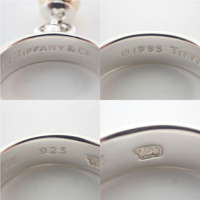 【中古】TIFFANY/ティファニー 925/750 ボールダングル  リング /10号/j209-10
