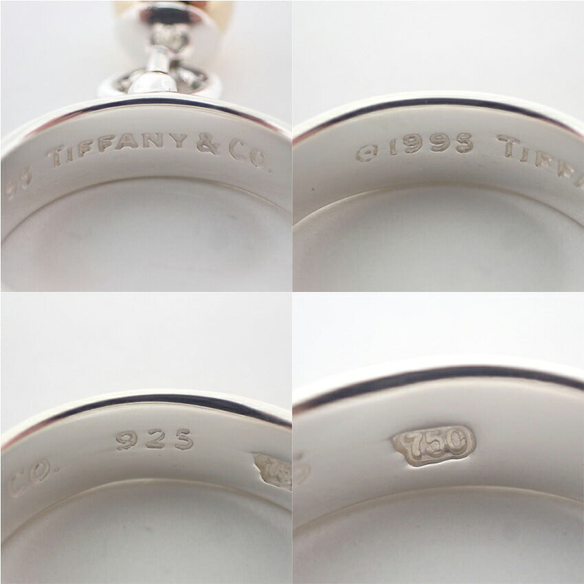 【中古】TIFFANY/ティファニー 925/750 ボールダングル  リング /10号/j209-10